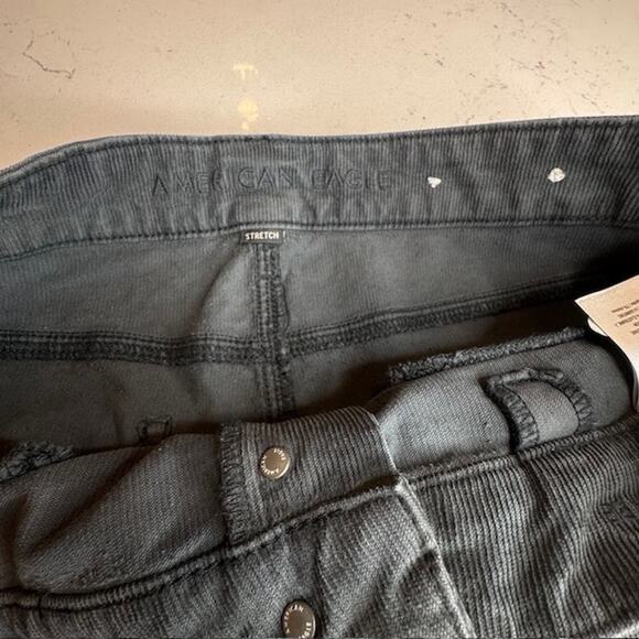 AE NWOT Corduroy Super High-Waisted Flare Pant Gray Sz 14 - Picture 10 of 14